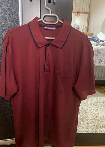 Bordo Düğmeli Polo Yaka Erkek Tişört