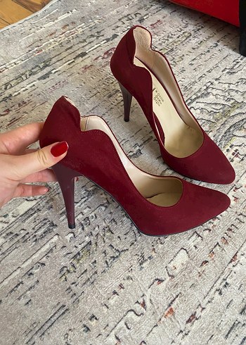 37 Beden bordo Renk Bordo Süet stiletto