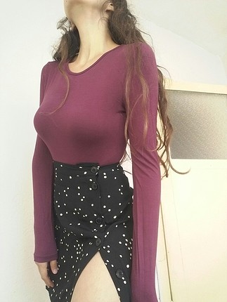 Bisiklet yaka bodysuit