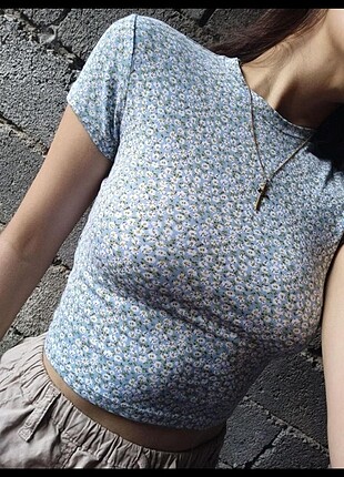 Çiçekli crop top