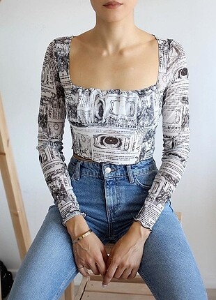 Nefis tül crop top.