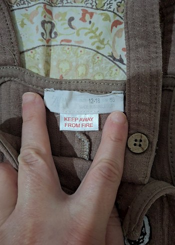 Zara Zara Erkek Çocuk Kahverengi Nakışlı Örme Salopet