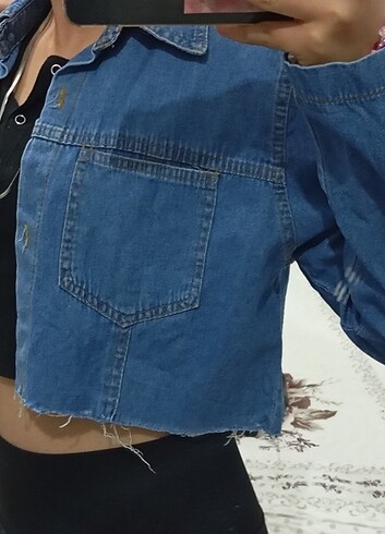 s Beden Crop kot ceket
