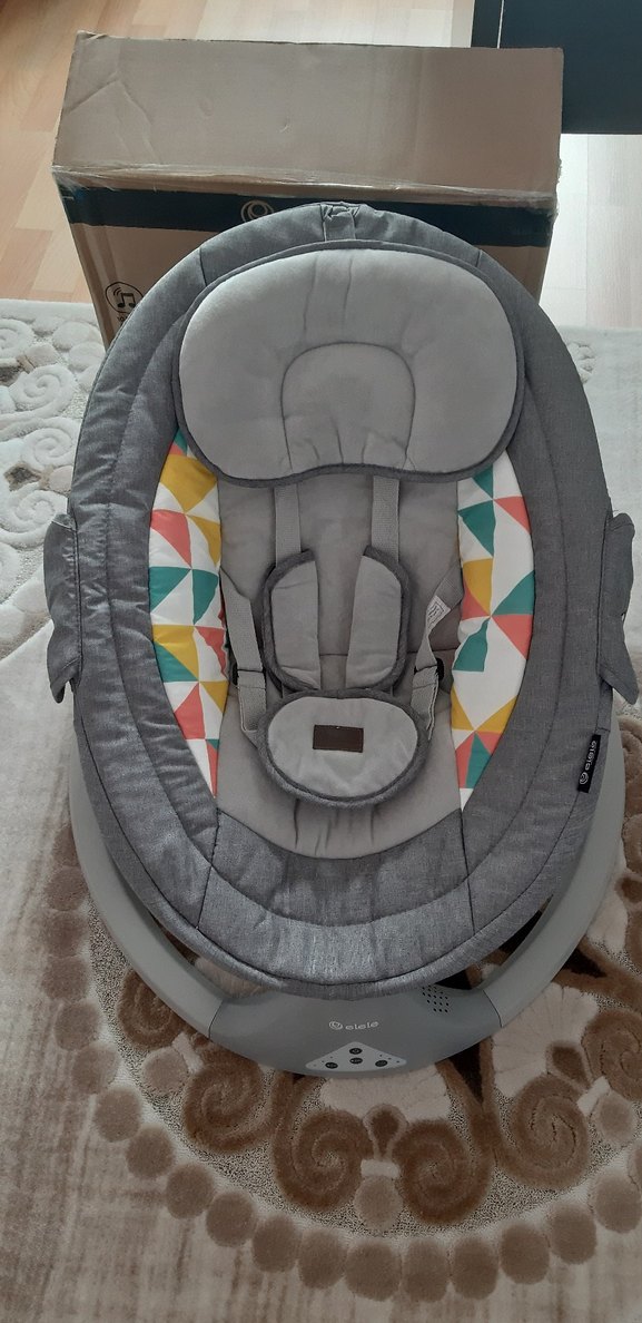 Gri Bebek Rahat Minderli Elektirikli otomatik sallanan Anakucağı - Görsel 2