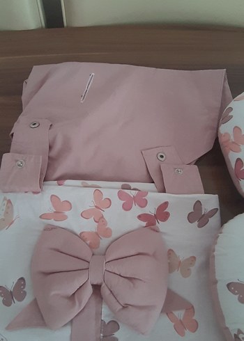 Pembe Kelebek Desenli Bebek puset seti - Görsel 5