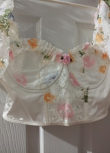 Zara Crop bluz çicekli
