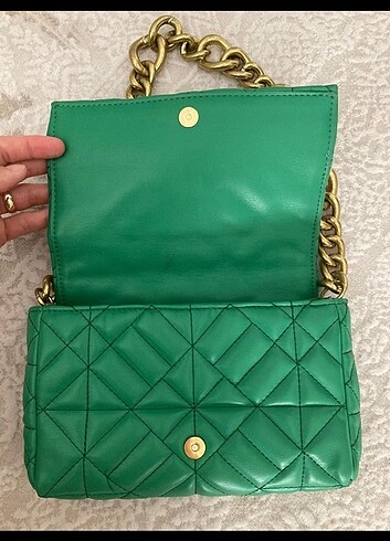 Zara Zara zincir askılı yeşil çanta