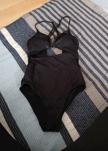 Siyah Strappy Kadın Mayo - Görsel 2