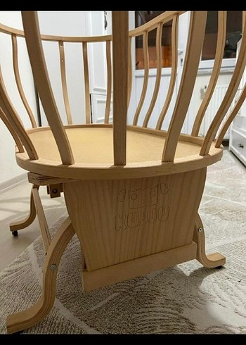 Beyaz Sepet Bebek Beşiği Tül Perde ile - Görsel 5