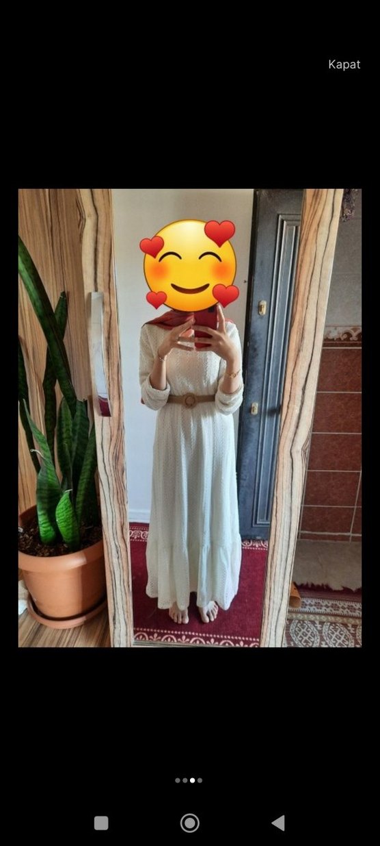 Uzun Beyaz elbise - Görsel 2