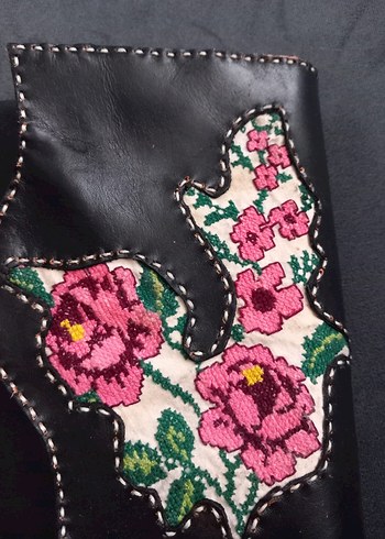 Nakışlı Deri Kadın Cüzdanı - Görsel 3