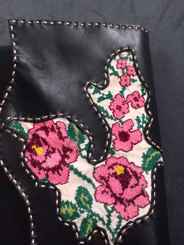 Nakışlı Deri Kadın Cüzdanı - Görsel 3