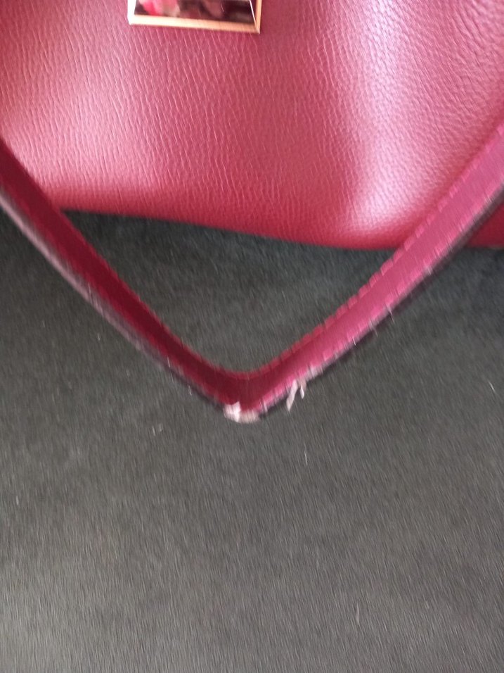 Bordo Deri Fermuarlı Kadın Çanta - Görsel 2