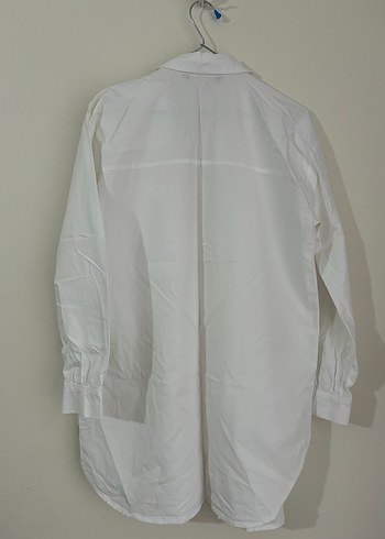 Baskılı Beyaz Uzun Kollu Kadın Gömlek - Görsel 4