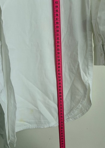 Baskılı Beyaz Uzun Kollu Kadın Gömlek - Görsel 6