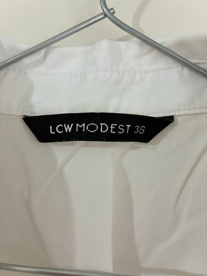 Baskılı Beyaz Uzun Kollu Kadın Gömlek - Görsel 3