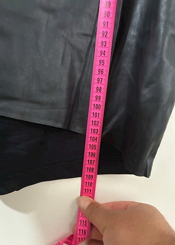 Siyah Deri Uzun Kollu Uzun Elbise&tunik - Görsel 4