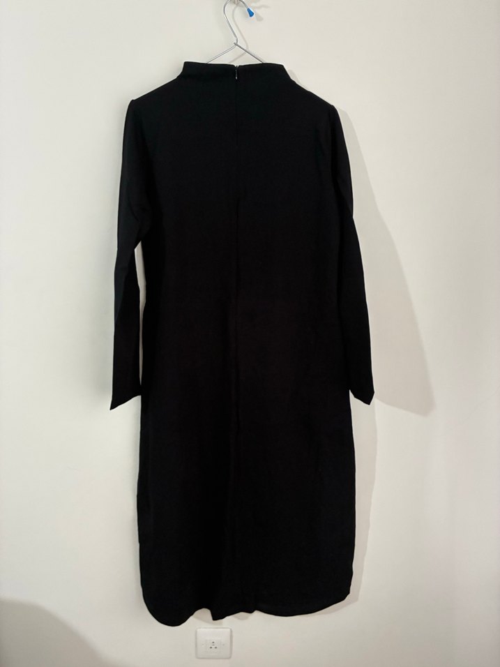 Siyah Deri Uzun Kollu Uzun Elbise&tunik - Görsel 3