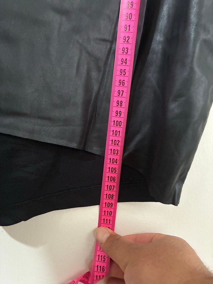 Siyah Deri Uzun Kollu Uzun Elbise&tunik - Görsel 4