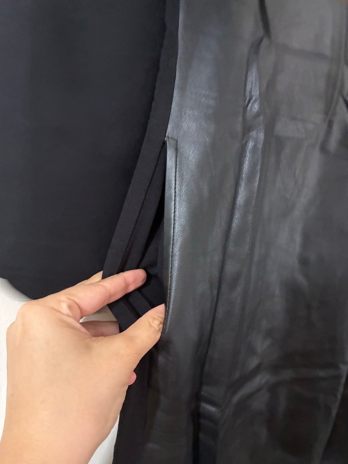 Siyah Deri Uzun Kollu Uzun Elbise&tunik - Görsel 5