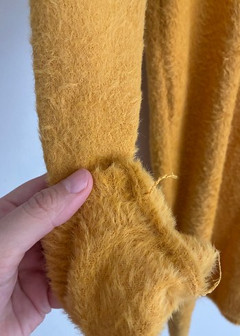 Sarı Kadın Triko Midi Kazak - Görsel 3