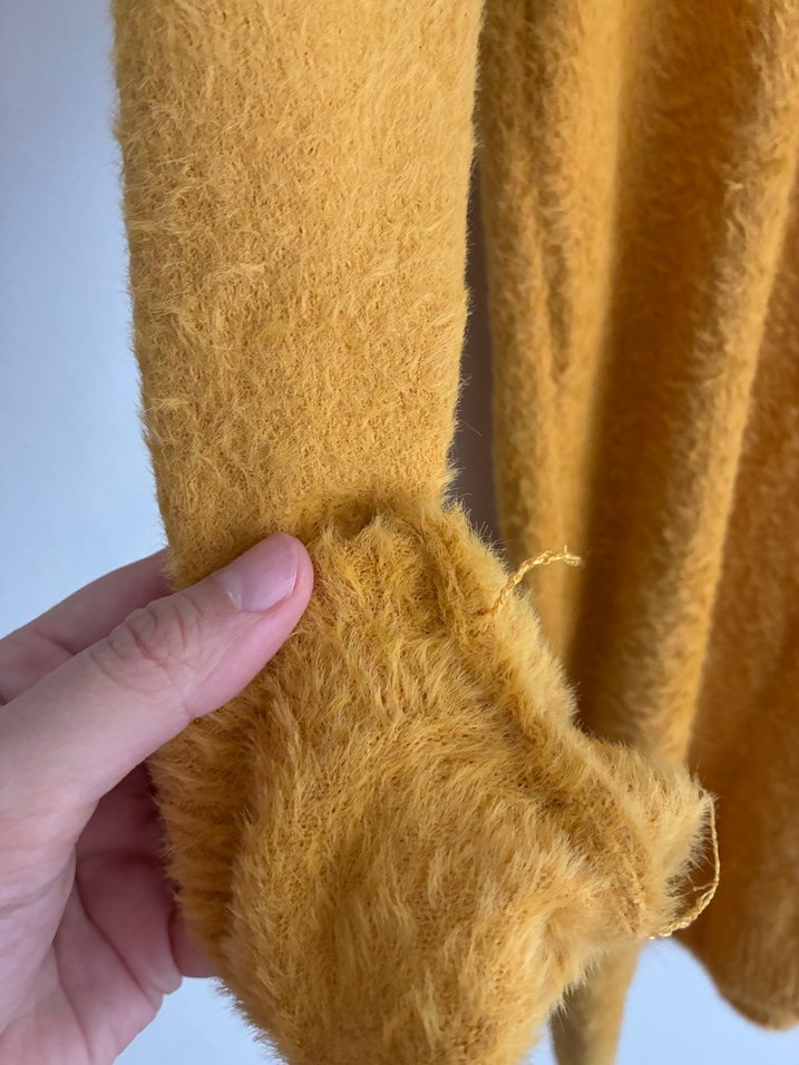 Sarı Kadın Triko Midi Kazak - Görsel 3