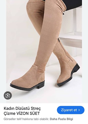 Erla Vizon Kadın Diz Üstü Süet Çizme - Görsel 2