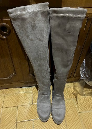 Erla Vizon Kadın Diz Üstü Süet Çizme - Görsel 5