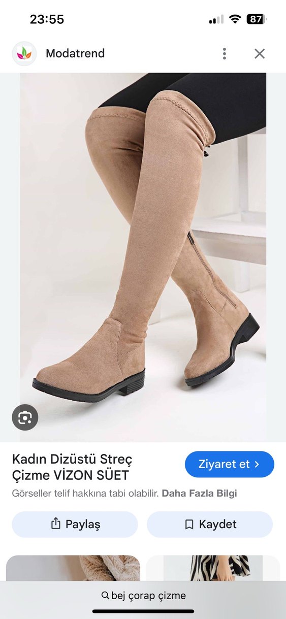 Erla Vizon Kadın Diz Üstü Süet Çizme - Görsel 2