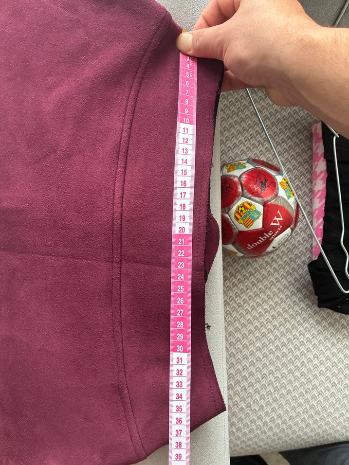 Bordo Süet Midi Drapeli Kadın Etek - Görsel 3