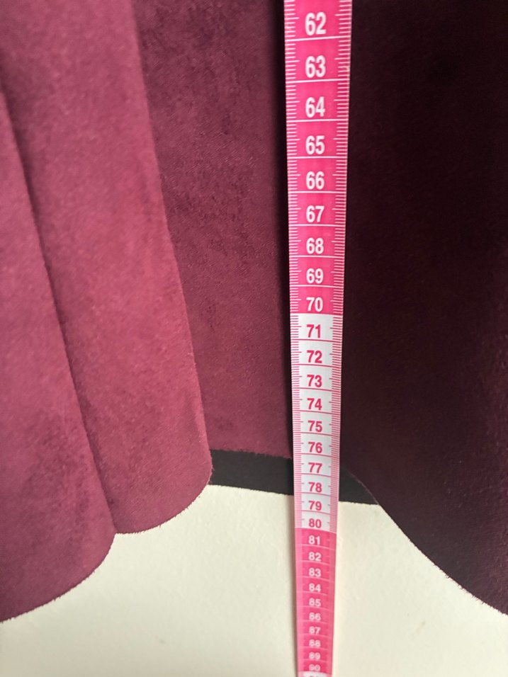 Bordo Süet Midi Drapeli Kadın Etek - Görsel 5