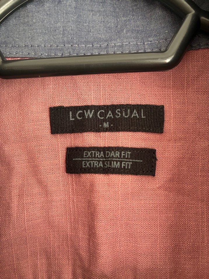 Bordo Keten Kısa Kollu Erkek Gömlek - Görsel 2