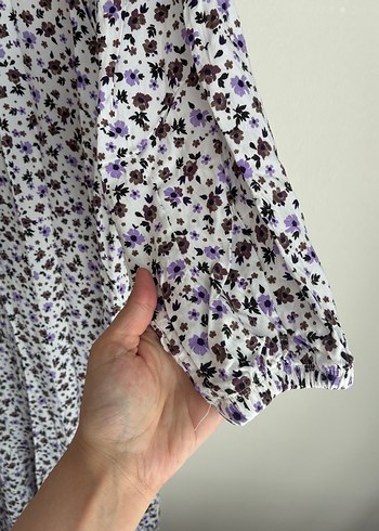 V Yaka, Fırfırlı Uzun Bohem Elbise - Görsel 5