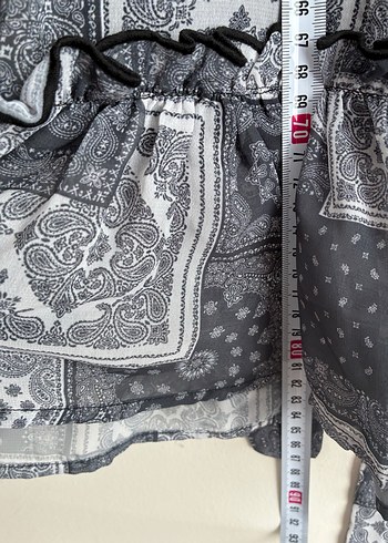 Uzun Kol Desenli Gri Bohem Tunik - Görsel 6