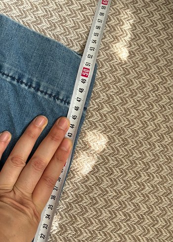 Düğmeli Mavi Midi Kadın Jean - Görsel 7