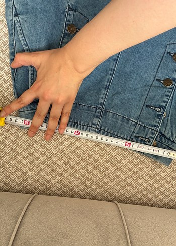 Düğmeli Mavi Midi Kadın Jean - Görsel 5