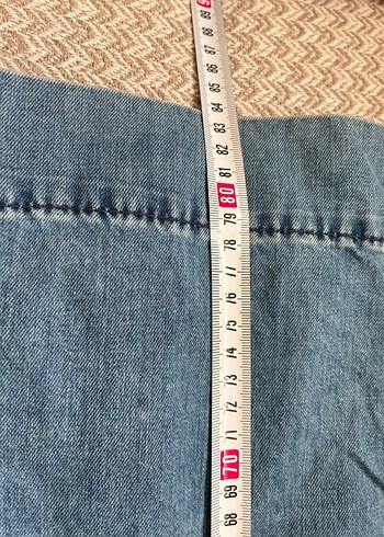 Düğmeli Mavi Midi Kadın Jean - Görsel 6