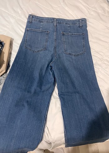 LC Waikiki Kadın Lacivert Geniş Kesim Midi Kot Pantolon