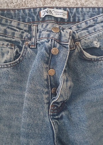 Zara Düğmeli Gri zara mom Kadın Kot Pantolon