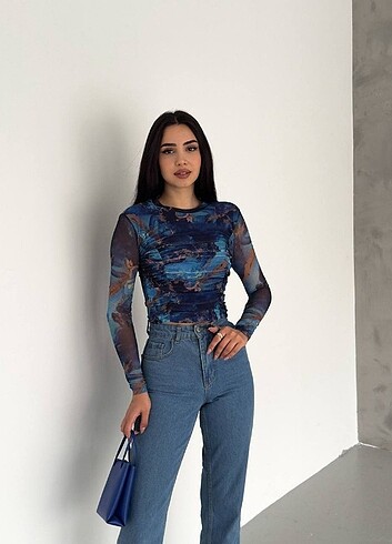 Şifonlu Crop S-M M-L BEDEN ARALIĞI