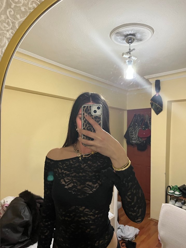 Siyah Dantel Detaylı Straplez Gotik Mini Elbise - Görsel 2