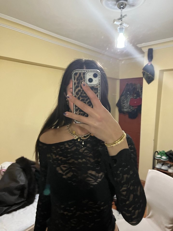 Siyah Dantel Detaylı Straplez Gotik Mini Elbise - Görsel 4