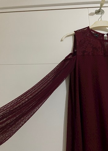Trendyol & Milla Bordo Midi Uzun Kollu Elbise