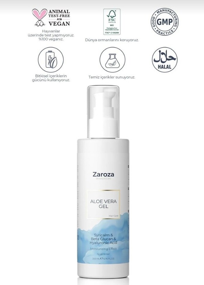 Zaroza Aloe Vera Hair Gel - Görsel 2