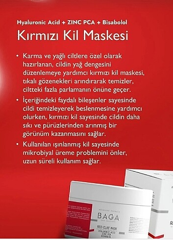  Beden Baga Kırmızı Kil Maskesi