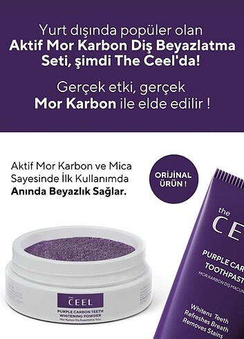 Beden The Ceel Mor Karbon Dis Macunu ve Mor Karbon Dis Beyazlatma Tozu