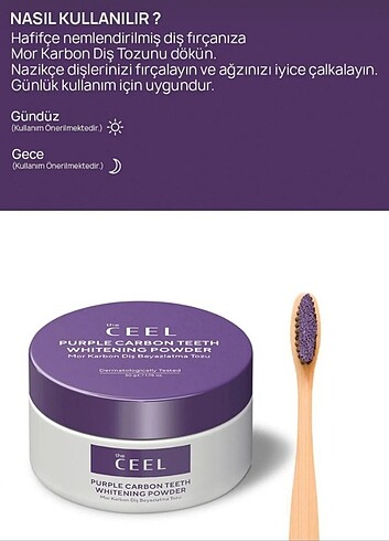 The Ceel Mor Karbon Dis Macunu ve Mor Karbon Dis Beyazlatma Tozu - Görsel 10
