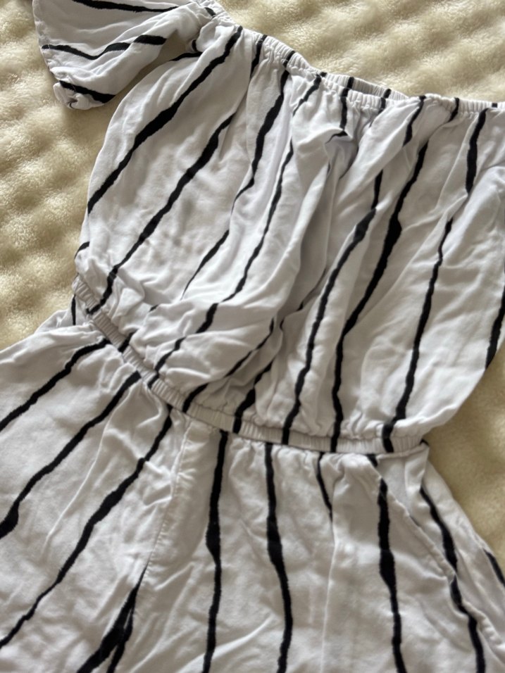 Kadın Beyaz Zebra Desenli Mini Tulum - Görsel 2