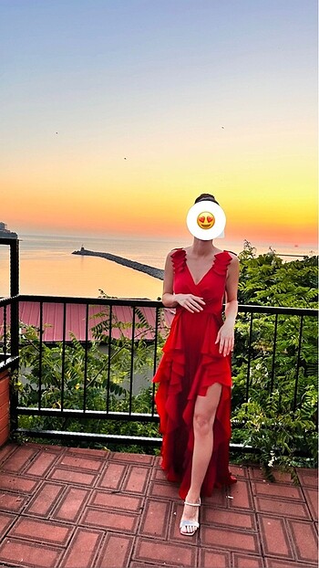 s Beden kırmızı Renk Alfabeta Kırmızı Gece Elbisesi