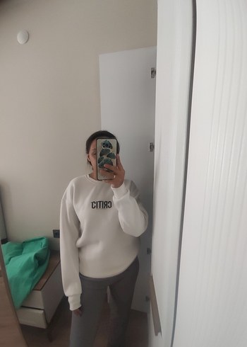 m Beden Beyaz CRITIO Nakışlı unisex Sweatshirt